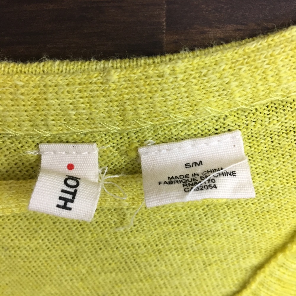 Moth |‎ Ribbed Asymmetrical Wrap Ruffle Sweater Yellow - Picture 7 of 7